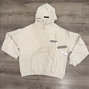 Essentials Fear Of God Light Oatmeal Hoodie Men’s Size Large